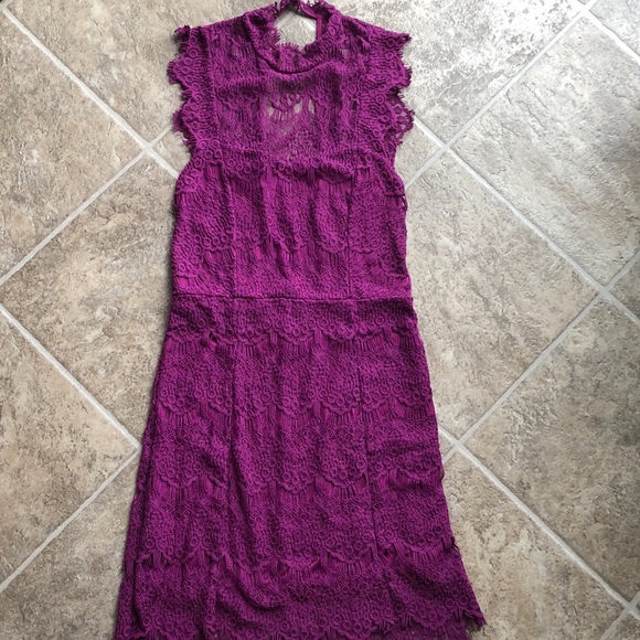Free People NWT Daydream Lace Minidress Purple - Picture 4 of 7